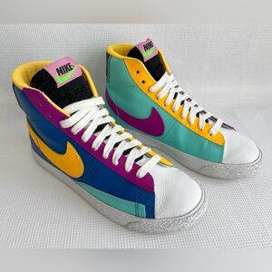Nike Kid’s Blazer Mid GS Aurora Color-block Hightop Sneakers Youth Size 5Y